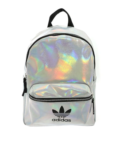 Adidas Originals Holographic Effect Backpack In Silver ModeSens