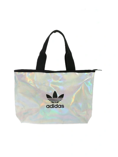 Shop Adidas Originals Shopper Bag In Silver