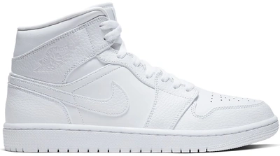 Pre-owned Jordan 1 Mid Triple White 2.0 (2020) In White/white-white