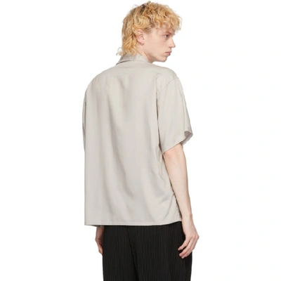 Shop N.hoolywood Grey Elongated Revere Collar Shirt In Gray