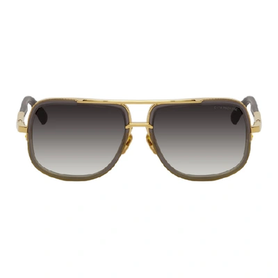 Shop Dita Grey & Gold Mach-one Sunglasses In Greygold