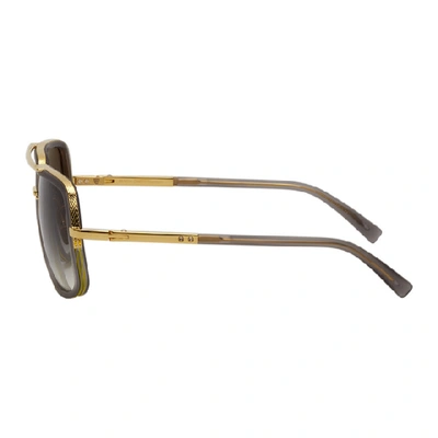 Shop Dita Grey & Gold Mach-one Sunglasses In Greygold
