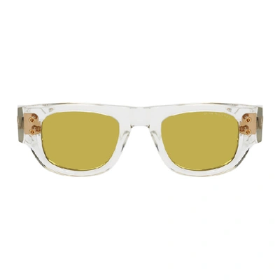 Shop Dita Transparent And Yellow Muskel Sunglasses In Crysylwgld