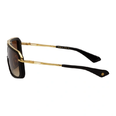 Shop Dita Black And Gold Mach-eight Sunglasses In Matblk