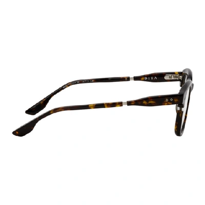 Shop Dita Tortoiseshell & Gunmetal Lineus Glasses In Tortgunmtl