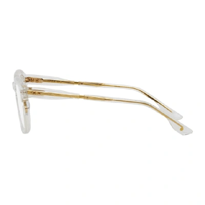 Shop Dita Transparent And Gold Lineus Glasses In Crystalygld