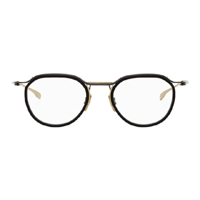 Shop Dita Black And Gold Schema-two Glasses In Blackiron