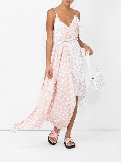 Shop Off-white The Webster X  Exclusive Brushed-pattern Draped Dress Pink