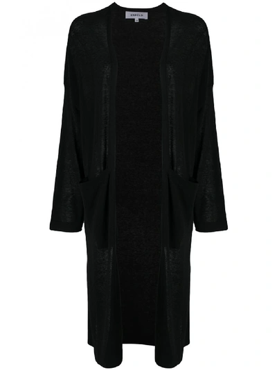 Shop Enföld Cotton Linen Blend Cardigan In Black