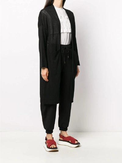 Shop Enföld Cotton Linen Blend Cardigan In Black