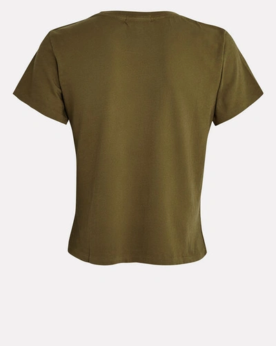 Shop Agolde Linda Boxy Cotton T-shirt In Olive/army