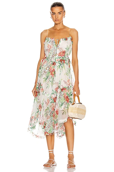 Shop Zimmermann Bellitude Dress In Ivory Floral