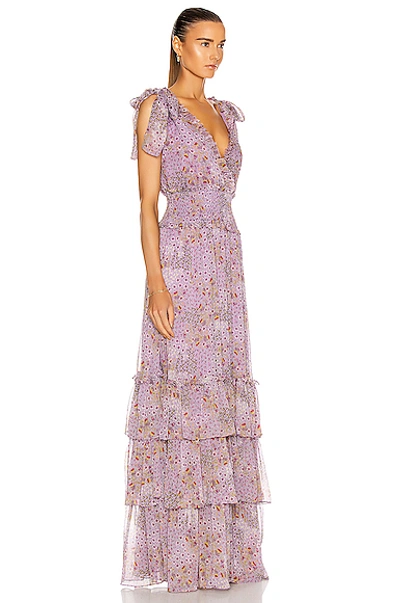 Shop Alexis Clemence Dress In Purple Bouquet