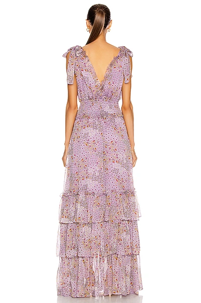 Shop Alexis Clemence Dress In Purple Bouquet