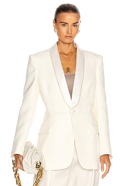 Shop Wardrobe.nyc Tuxedo Blazer In Off White