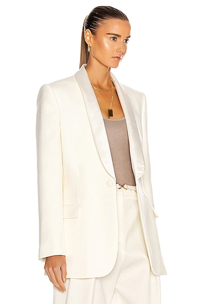 Shop Wardrobe.nyc Tuxedo Blazer In Off White