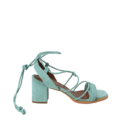 Shop Alohas Sophie Suede Heeled Sandals In Blue