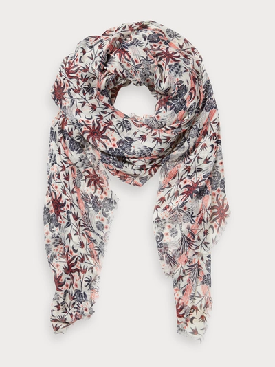 Shop Scotch & Soda Lightweight Tencel&trade; Printed Scarf In Multicolour