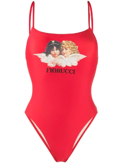 Shop Fiorucci Angels Swimsuit In Red