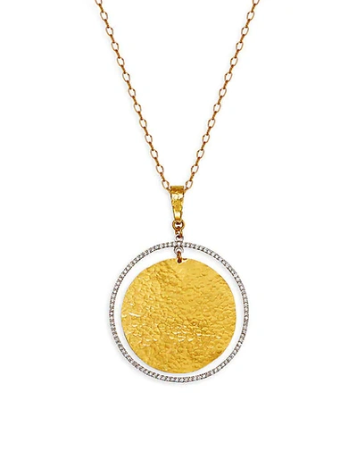 Shop Gurhan 24k & 22k Yellow Gold, 18k White Gold & Diamond Geo Circle Pendant Necklace