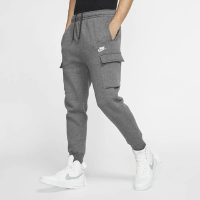 Shop Nike Men's  Sportswear Club Fleece Cargo Pants In Grey
