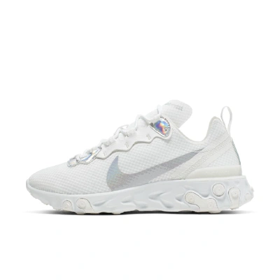 Shop Nike React Element 55 Women's Iridescent Shoe In White