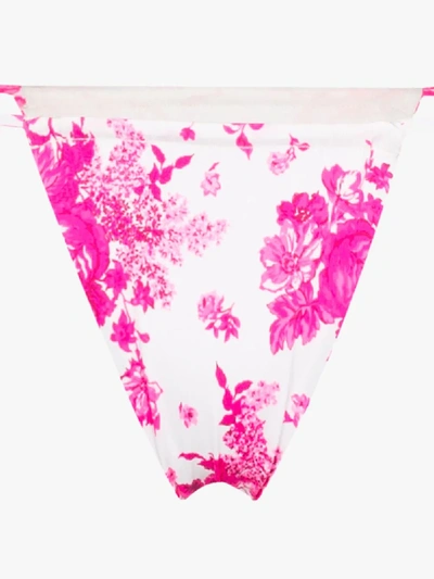 Shop Frankies Bikinis Tavi Floral Print Bikini Bottoms In Pink