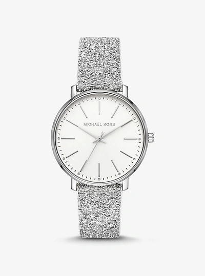 Shop Michael Kors Pyper Silver-tone Swarovski® Crystal Embellished Watch In White