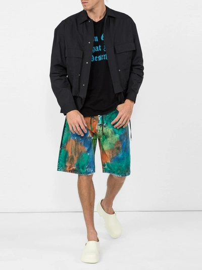 Shop Off-white Tie Dye Denim Short