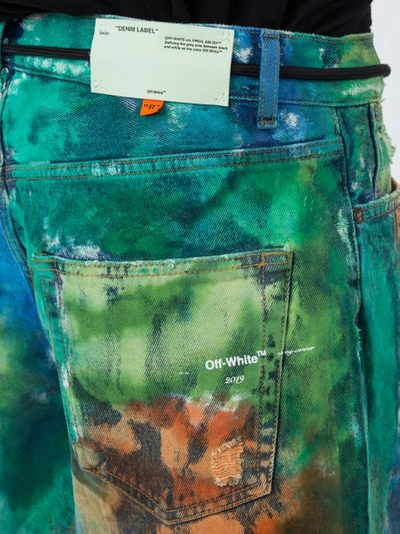 Shop Off-white Tie Dye Denim Short