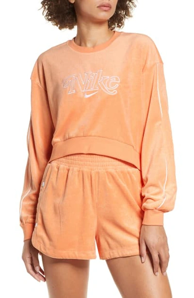 Shop Nike Sportswear Retro Crewneck Sweatshirt In Orange Trance