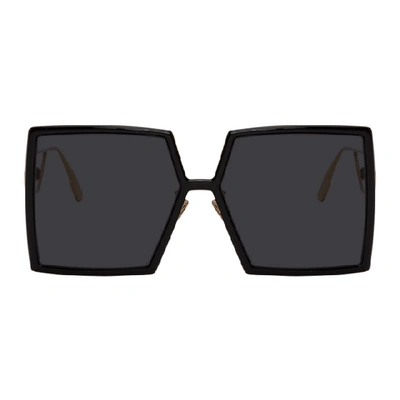 Shop Dior Black 30montaigne Sunglasses In 0807 Black