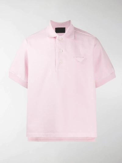 Shop Prada Logo-patch Polo Shirt In Pink