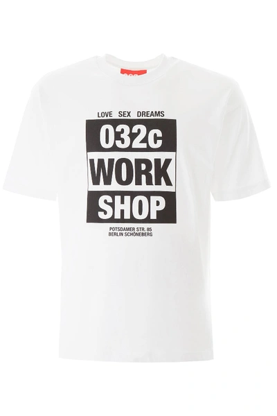 Shop 032c T-shirt With Workshop Logo In White,black