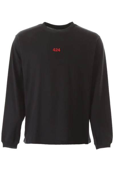 Shop 424 Long-sleeved T-shirt In Black