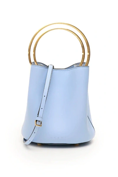 Shop Marni Pannier Bag In Light Blue
