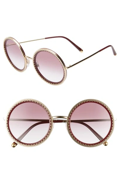 Shop Dolce & Gabbana Sacred Heart 53mm Gradient Round Sunglasses In Gold Red Gradient