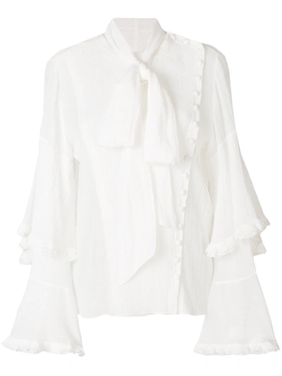 Shop Chloé Asymmetric Bow Blouse, White White