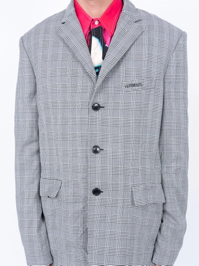 Shop Vetements Wrinkled Suit Jacket Grey