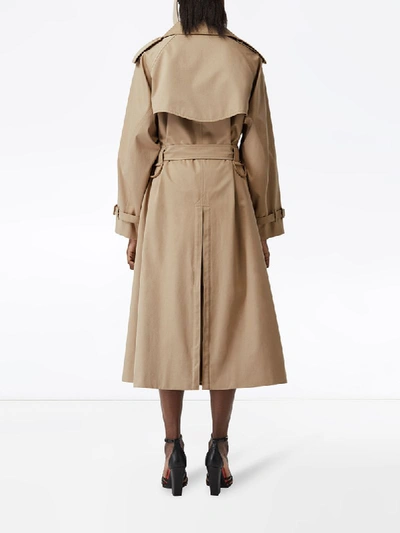 Shop Burberry Step-through Trench Coat In Neutrals