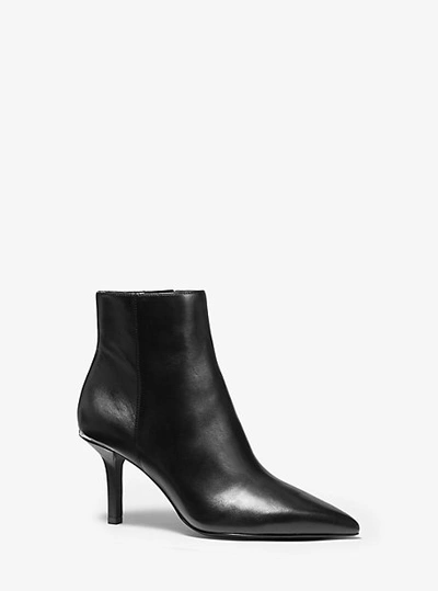 Shop Michael Kors Katerina Leather Ankle Boot In Black