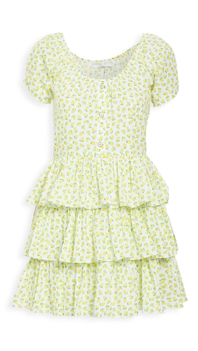 Shop Caroline Constas Crete Dress In Lemon