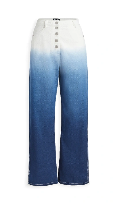 Shop Veda Eclipse Button Fly Jeans In Sky Dipdye
