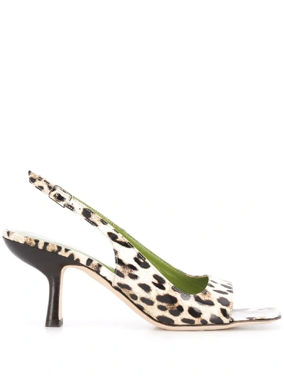 Shop By Far Lopez Leopard-print Sandals In Neutrals