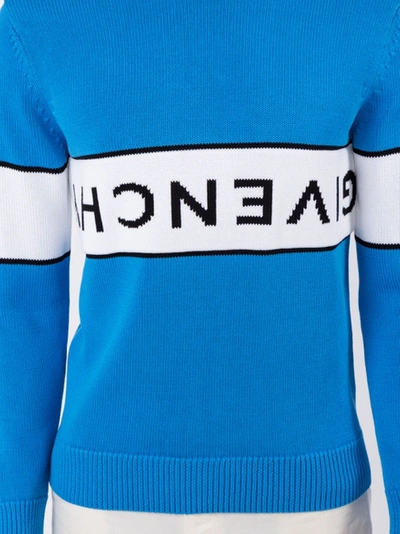 Shop Givenchy Reverse Logo Jumper Blue