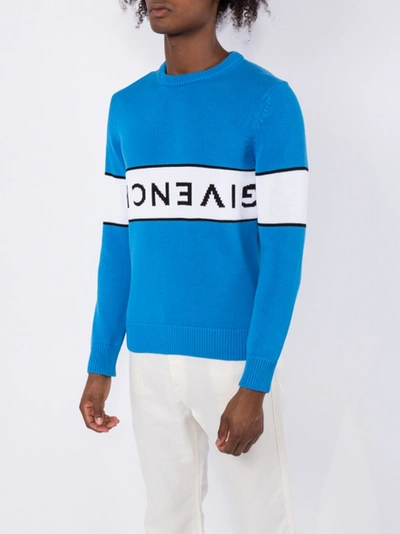 Shop Givenchy Reverse Logo Jumper Blue