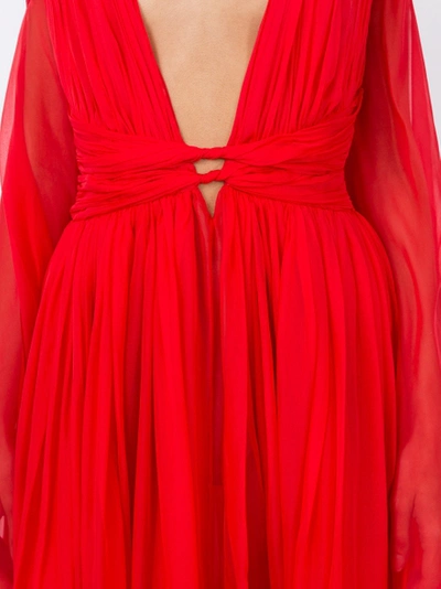 Shop Dundas Deep V-neck Sleeveless Silk-chiffon Gown