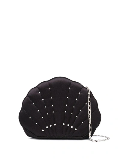 Shop Les Petits Joueurs Crystal-embellished Shell Clutch In Black