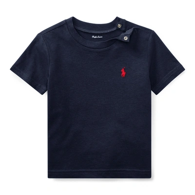 Shop Ralph Lauren Cotton Jersey Crewneck Tee In Navy