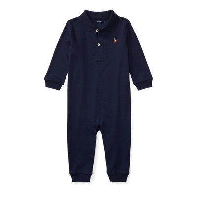 Shop Ralph Lauren Soft Cotton Polo Coverall In French Navy
